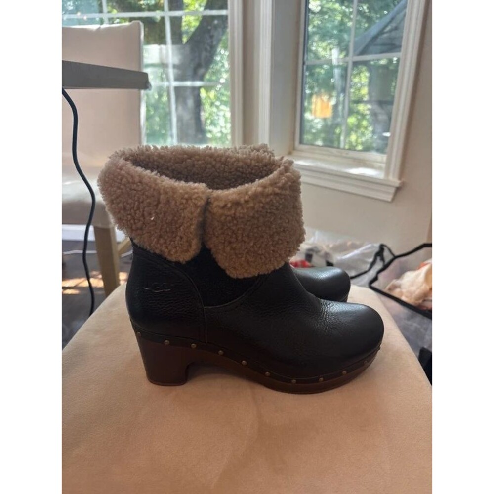 Ugg leather and suede ankle booties